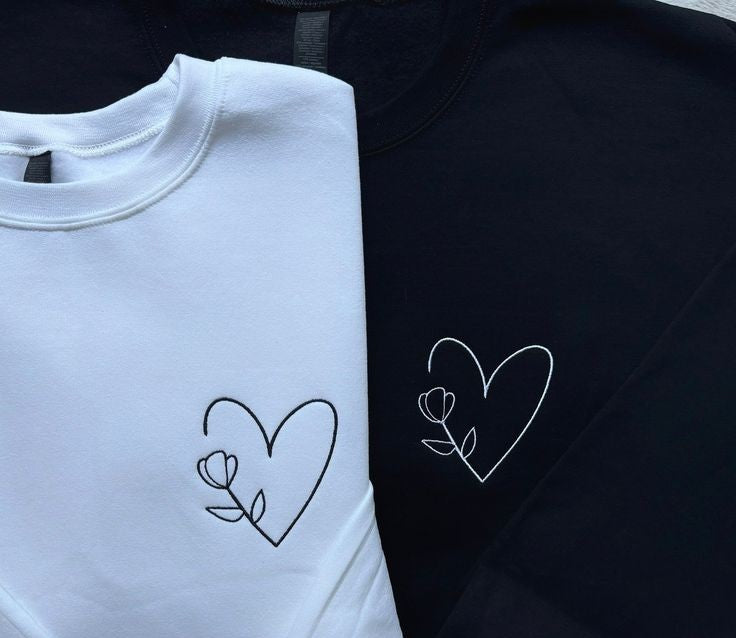 Sudadera Corazon con Rosa